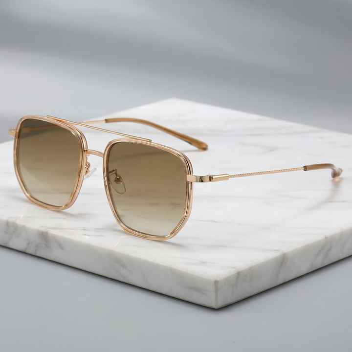 Modern square frame unisex sunglasses for everyday style. Anti-glare lenses & lightweight design ensure comfortable wear.