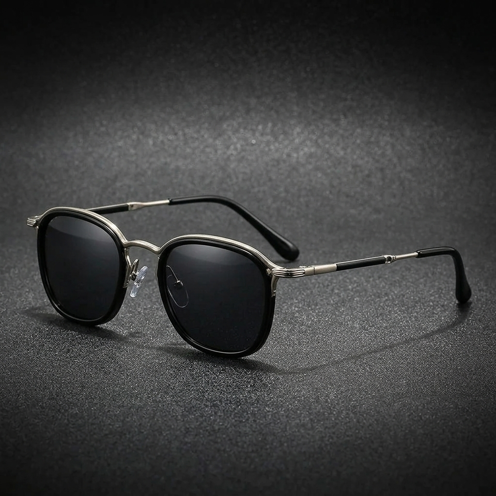 Stylish purple gunmetal Elvian round sunglasses, a chic unisex accessory for sun.