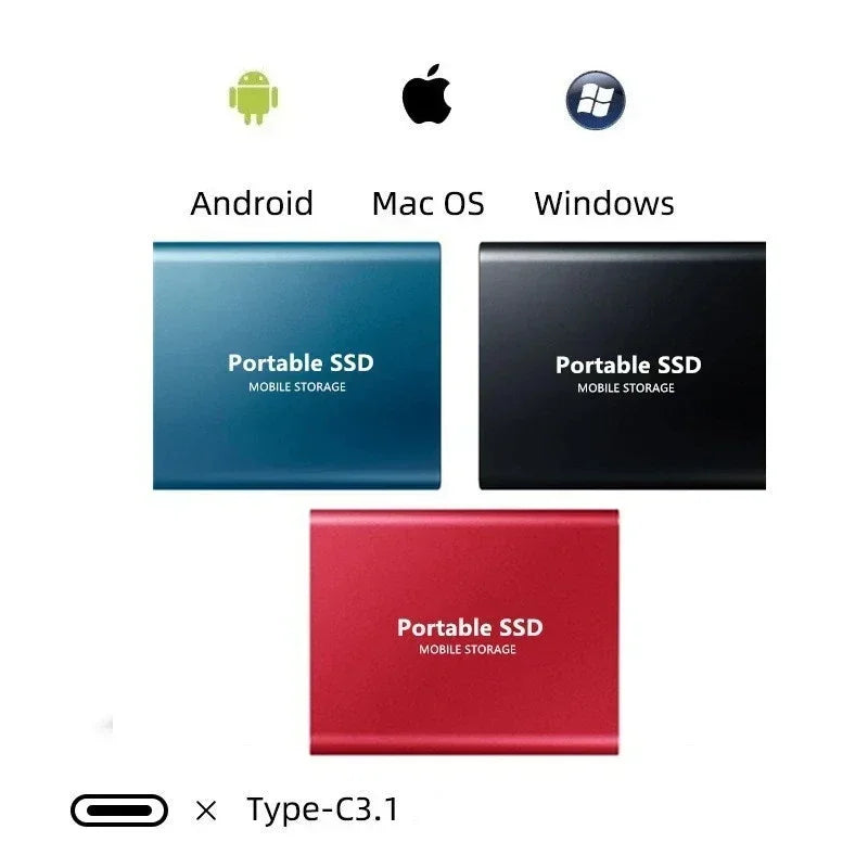 Blue Ultraspeed portable solid state drive with USB-C for high-speed digital storage and efficient data backup.