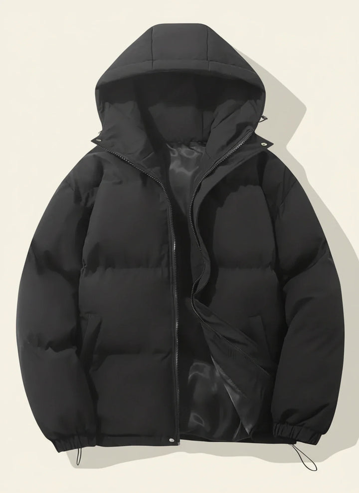 Women's warm hooded puffer jacket, essential winter style outerwear for ultimate comfort.