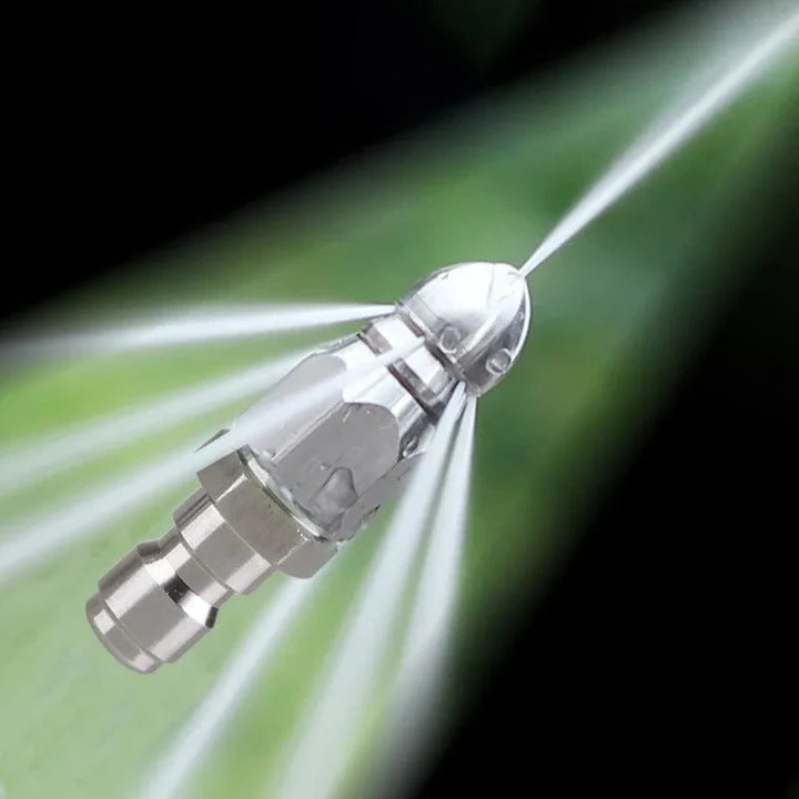Stainless steel high pressure sewer jetter nozzle for effective drain & pipe cleaning with pressure washers.