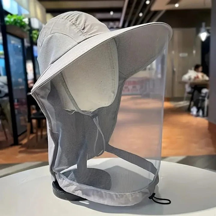 Unisex wide brim sun hat with neck flap for superior UV protection. Great for fishing, hiking, and outdoor travel.