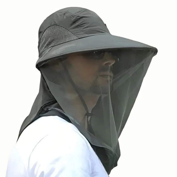 Breathable outdoor hat with wide brim & neck flap. Foldable, quick-dry, UV protection for hiking & safari trips.