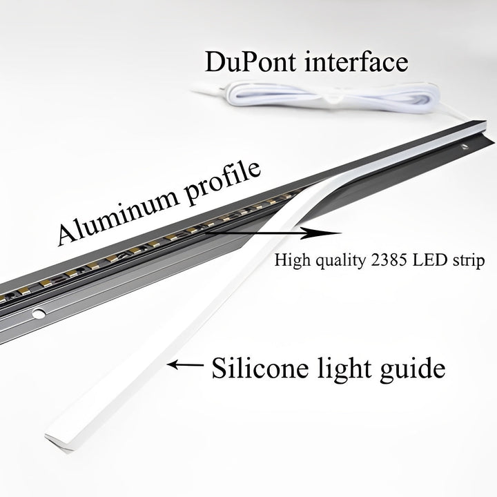 Rigid strip LED under cabinet lighting, offering 45-degree angled workspace illumination for cooking.