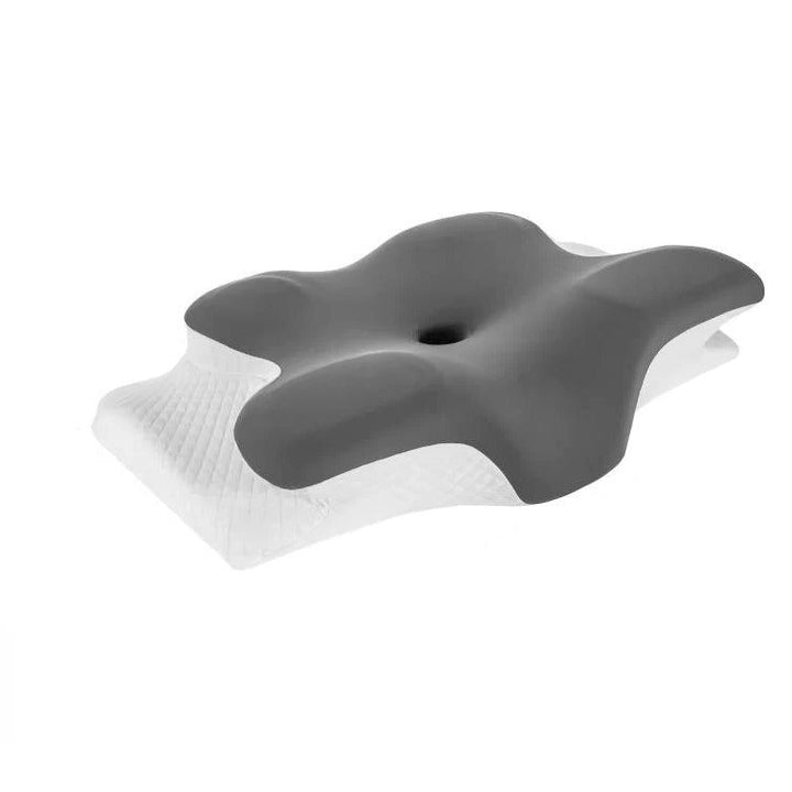 Unisex contour memory foam neck pillow with cooling cover for ergonomic neck support & comfortable sleep.
