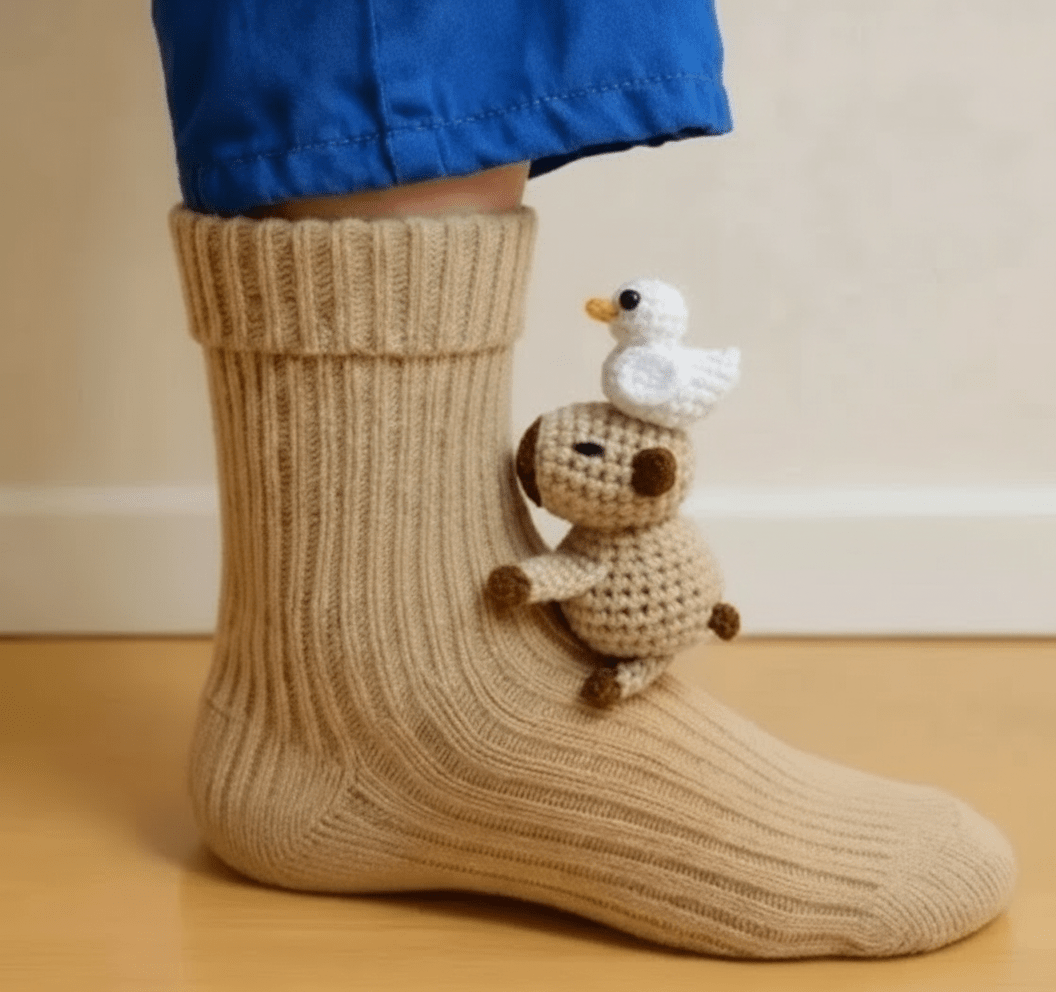 Cute unisex animal house socks with a practical non-slip sole, ensuring cozy warmth at home.