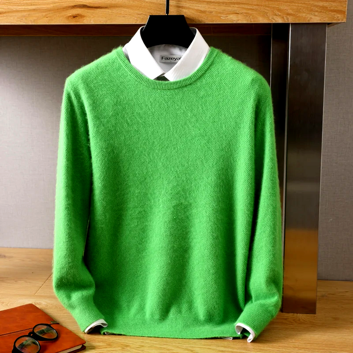 Chic women's long-sleeve pullover sweater, a soft knit essential for fall, winter, or cool spring layering.