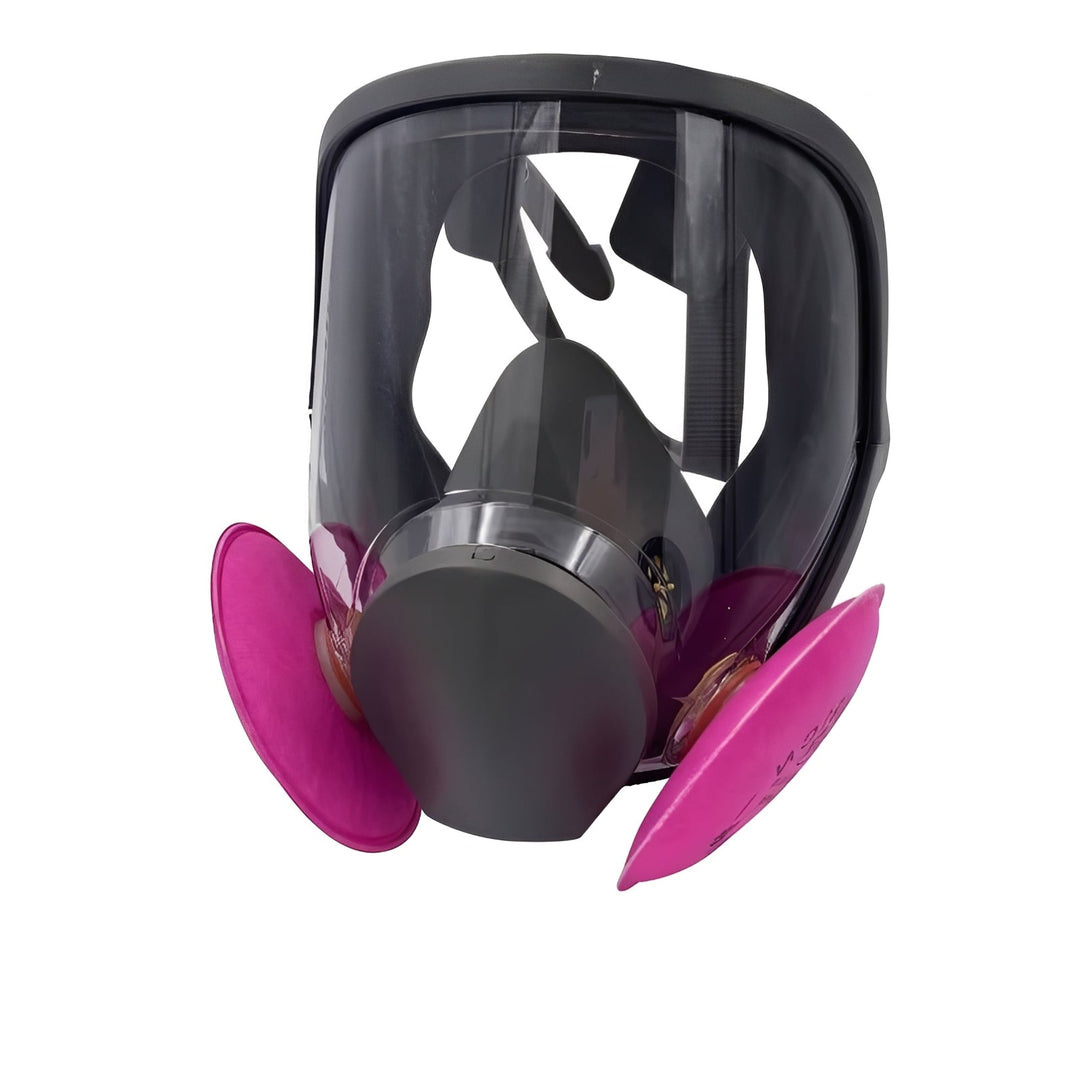 Protective full face respirator mask with anti-fog lens & comfortable silicone seal for superior safety gear.