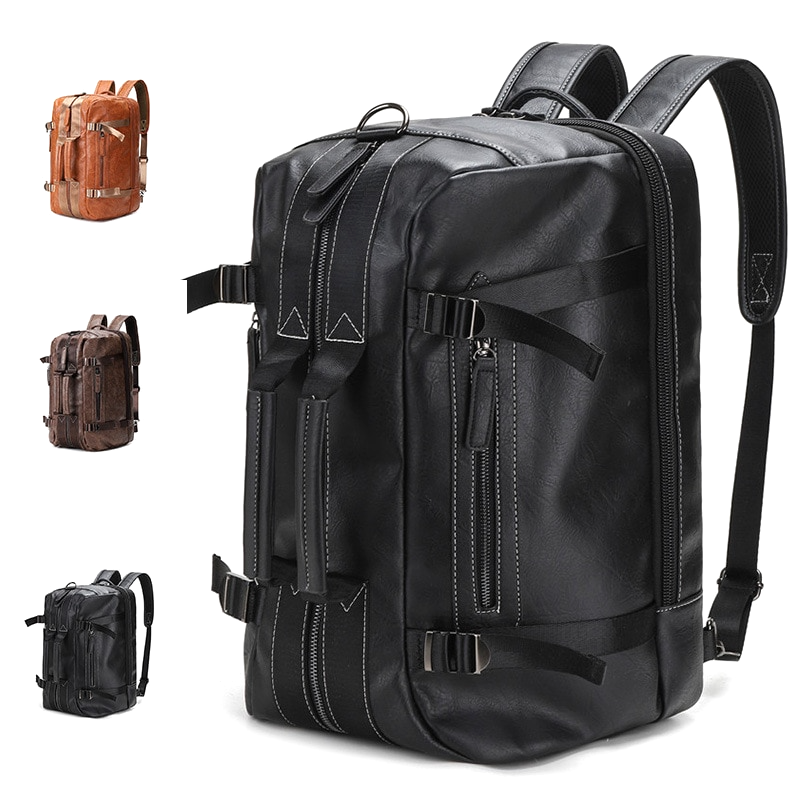 Premium brown leather convertible backpack for women. Doubles as a stylish shoulder bag & elegant handbag.