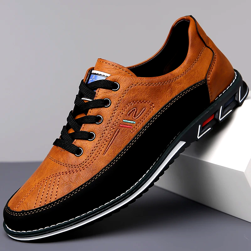 Men's Allure brown dress shoes. Stylish, comfortable, & non-slip for formal events or all-day wear.