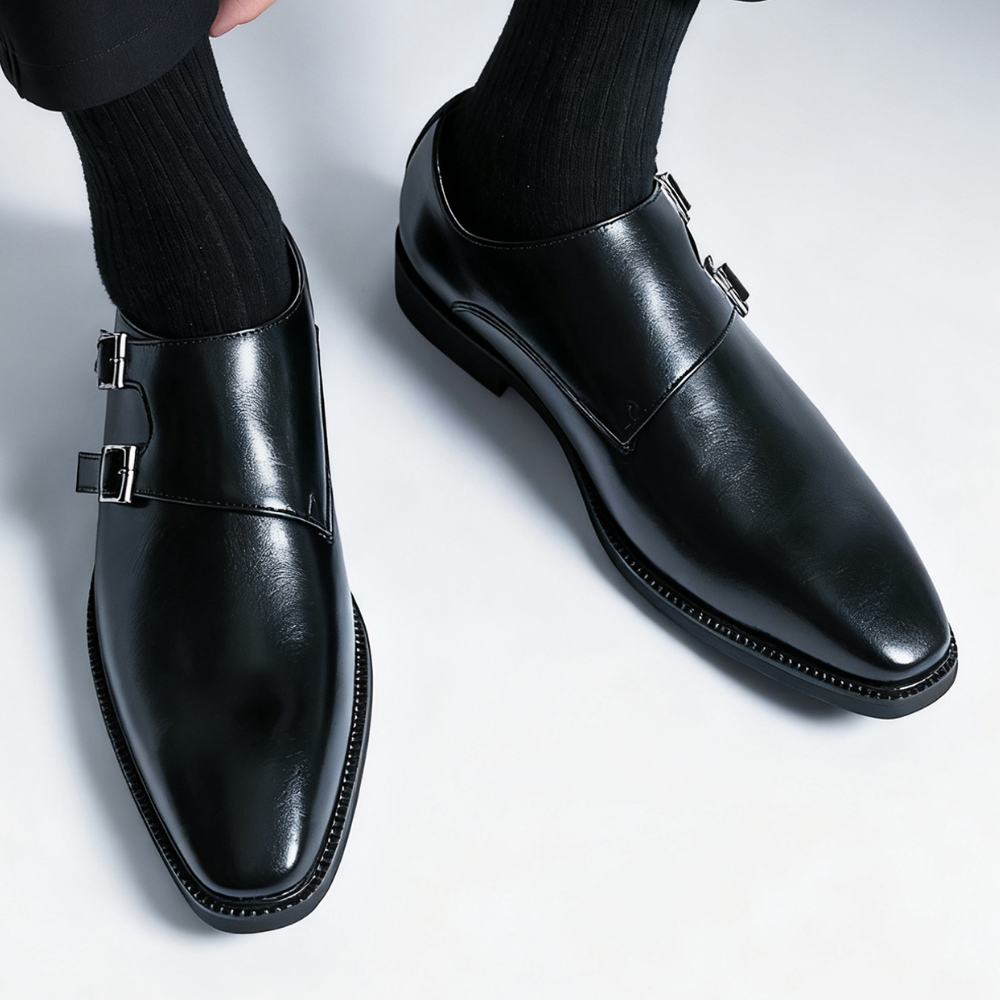 Timeless Valmont double buckle loafers, essential formal footwear for the modern man's wardrobe.