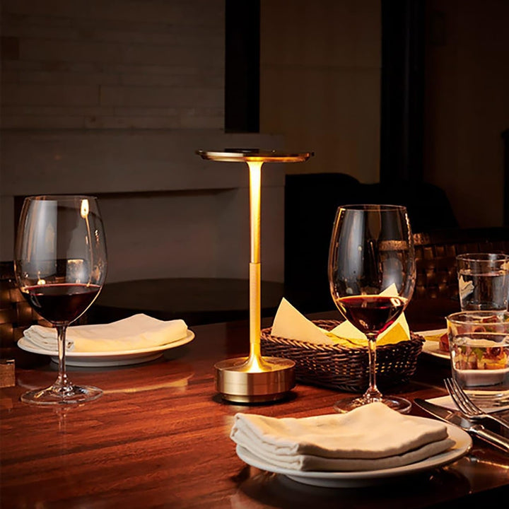 Modern cordless LED lamp with 3 color modes & touch control for bedroom or desk.