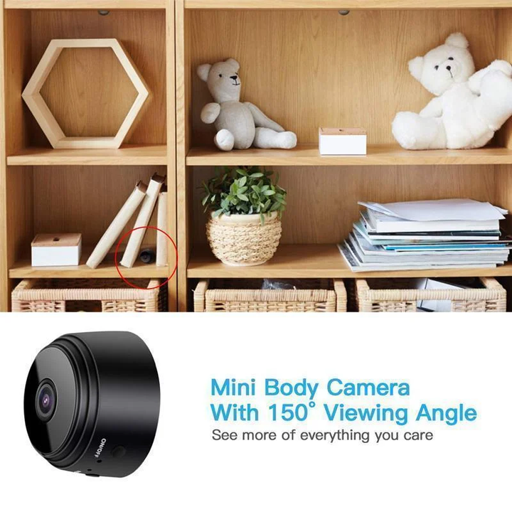 Hidden 1080p WiFi mini camera with night vision, perfect for discreet indoor home security surveillance.