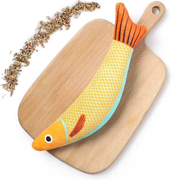 Pet supplies: interactive catnip fish toy for playful feline entertainment