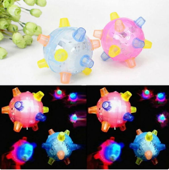 Pet toy in action: interactive dog ball with captivating lights and sound, promoting active play