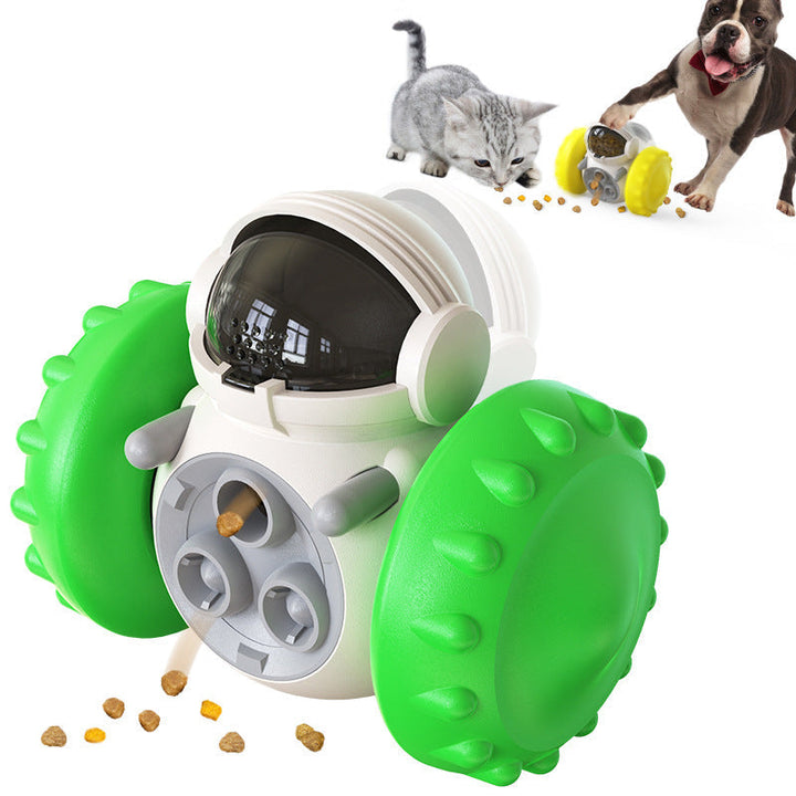 Close-up of a treat dispensing dog puzzle toy, ideal for cognitive enrichment and mental stimulation