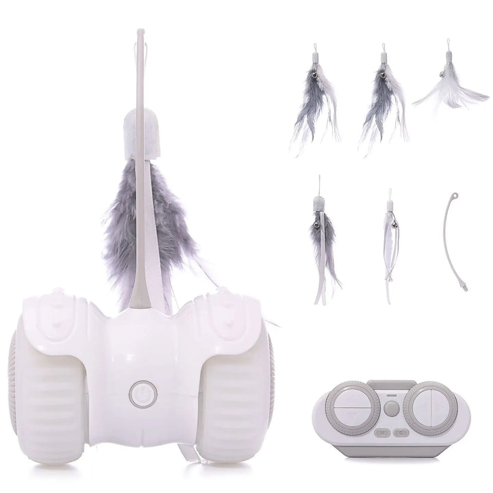 Close-up of Electric PurrChase interactive cat toy, promoting pet exercise and play