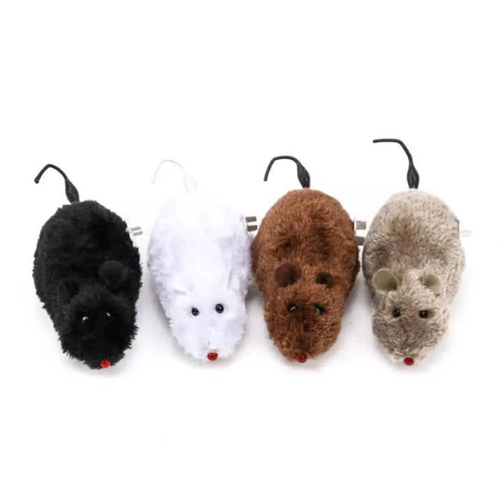 Interactive self-driving plush mouse toy for cats, promoting exercise