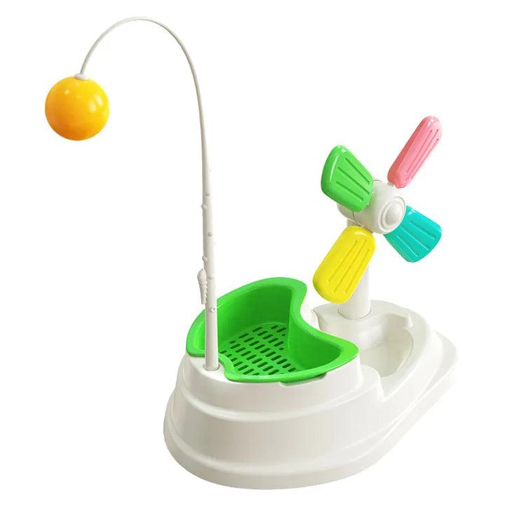 Pet supplies: interactive cat windmill toy with a textured surface for dental health and play