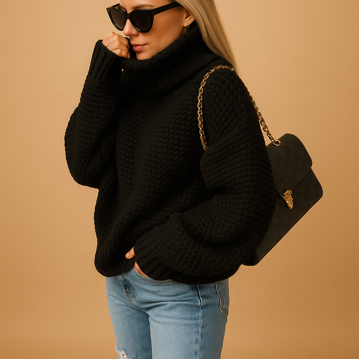 Soft, cozy women's pullover sweater with a relaxed fit, perfect long sleeve top for daily wear & warmth.