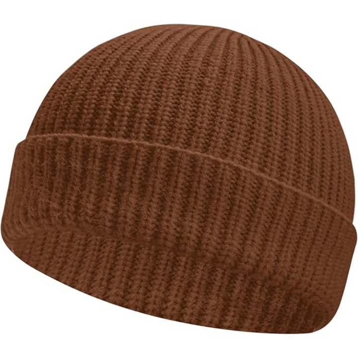 Robin knit beanie, essential unisex fashion accessory for cozy protection in cold weather.