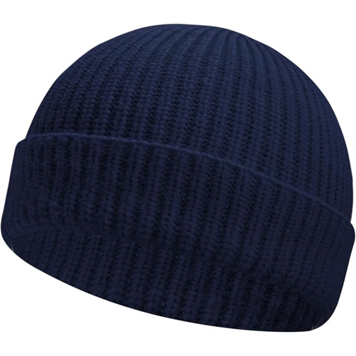 Stylish unisex knitted winter beanie, providing warmth and comfort for all cold weather activities.