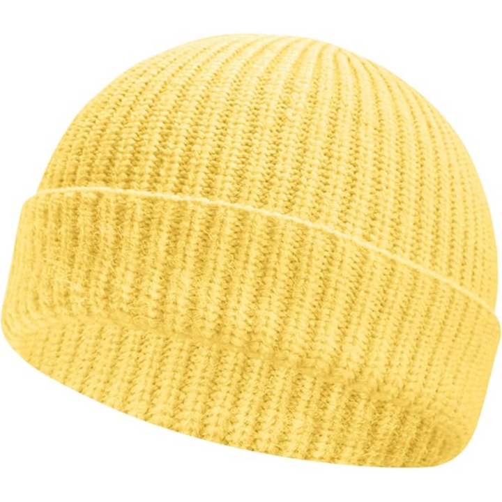 Unisex knitted winter beanie in Robin style, perfect for warmth & cozy cold weather.
