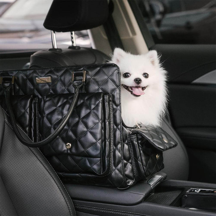 Black large multi-functional pet travel carrier, suitable for two small pets simultaneously