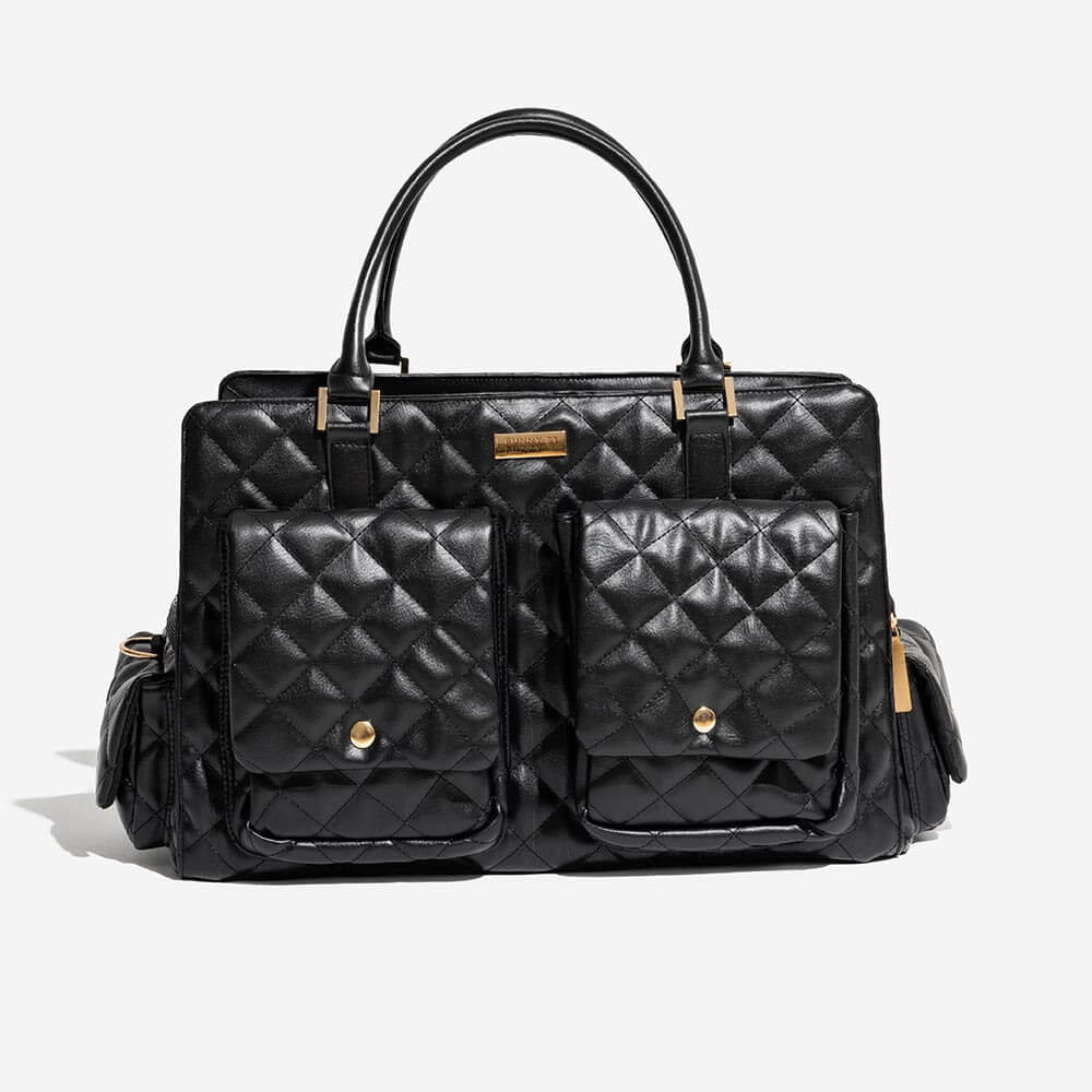 Portable pet travel bag, striped design, with a soft base for ultimate pet comfort