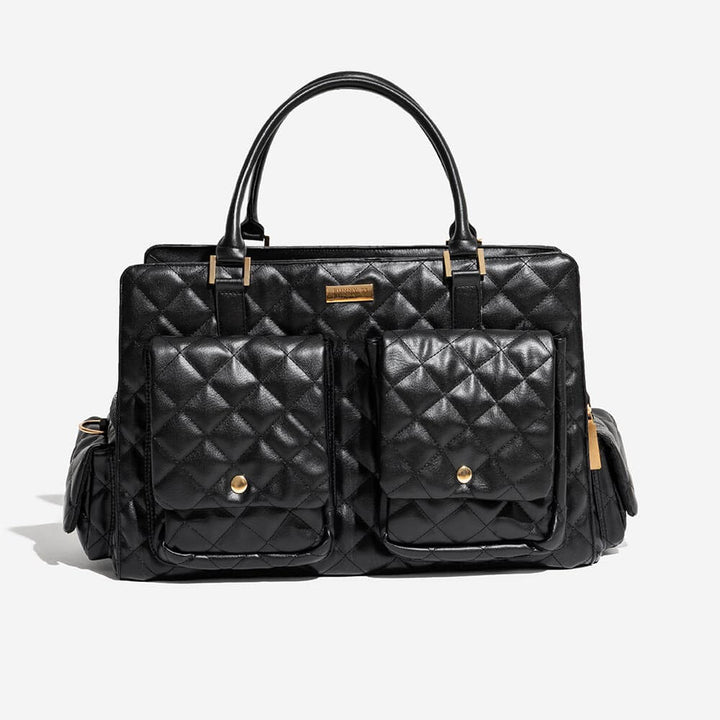 Portable pet travel bag, striped design, with a soft base for ultimate pet comfort