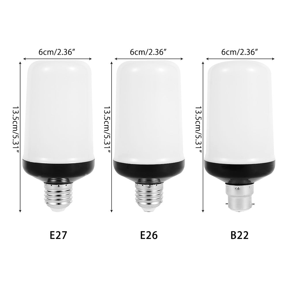 Modern LED flame bulb, an energy-efficient and safe alternative to real fire.
