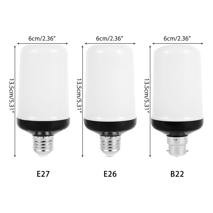 Modern LED flame bulb, an energy-efficient and safe alternative to real fire.