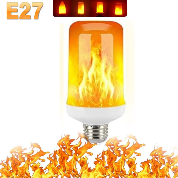 Indoor decorative LED flame bulb, creating a cozy fire lamp atmosphere.