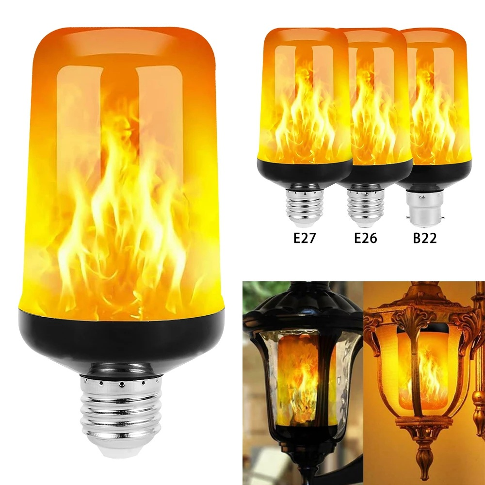 Unique LED fire lamp with 4 modes, perfect for indoor decorative mood lighting.