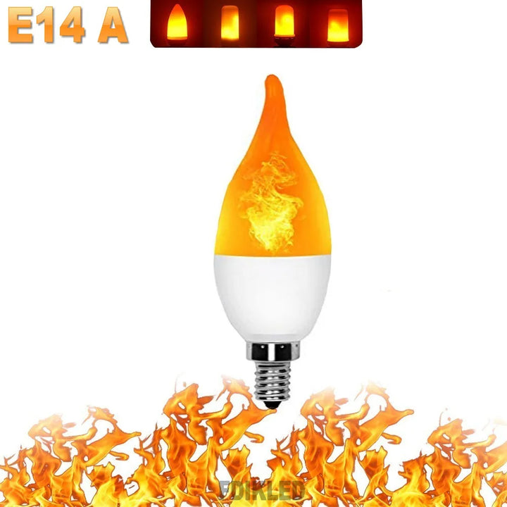 Unique LED flame light bulb, offering 4 modes for diverse home lighting ambiance.