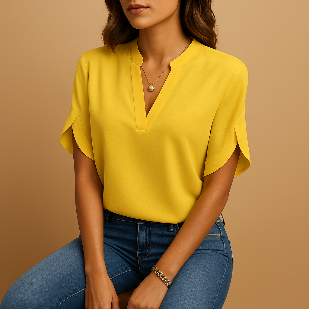 Feminine women's elegant lightweight blouse. Versatile spring/summer top for effortless, casual chic style.
