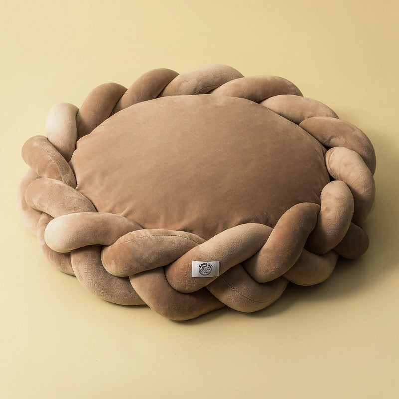 Side view of a high-walled luxury pet bed, providing a secure and calming space for dogs.