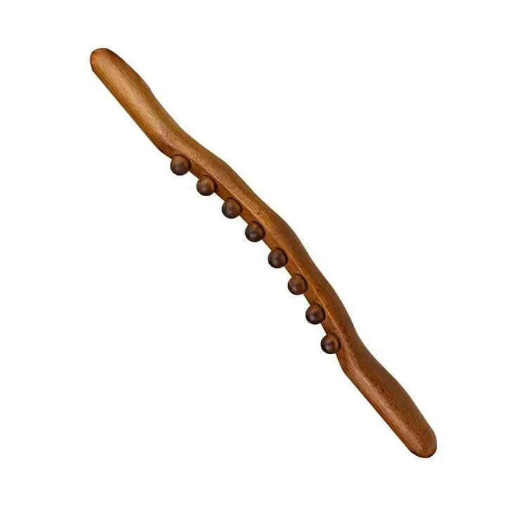 Fitness wood Gua Sha massage stick for post-workout muscle recovery, stress relief & deep tissue relaxation.