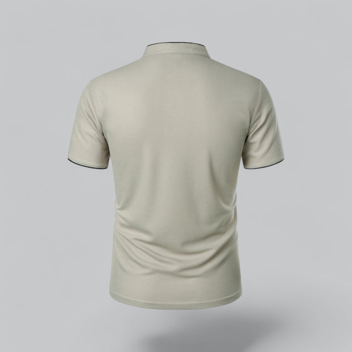 Stylish short sleeve men's polo shirt, collarless design for a modern look.