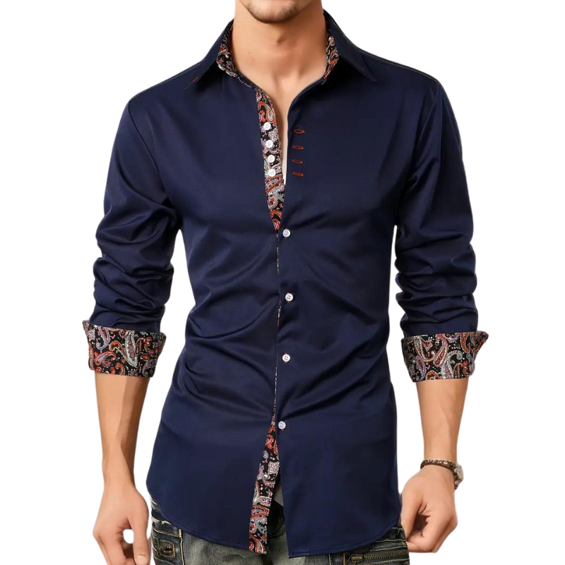 Sophisticated men's slim fit formal party shirt, an elegant long sleeve design.