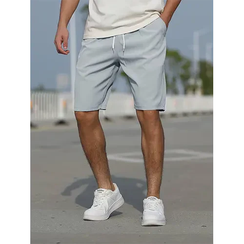 Versatile men's high-rise relaxed-fit drawstring shorts for casual summer comfort & everyday style.