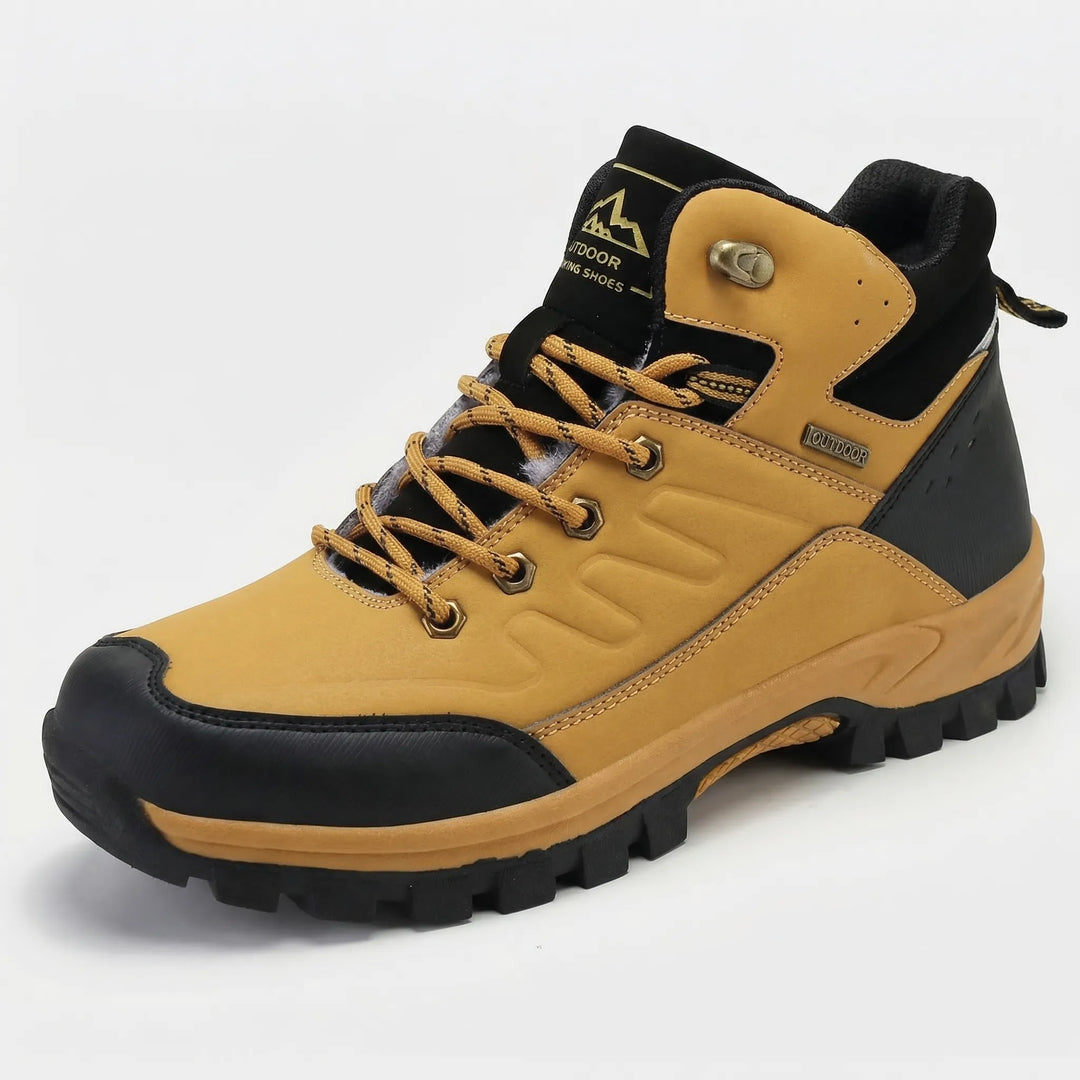 Rugged men's insulated winter boots, perfect for cold weather hiking, work, and outdoor adventure.