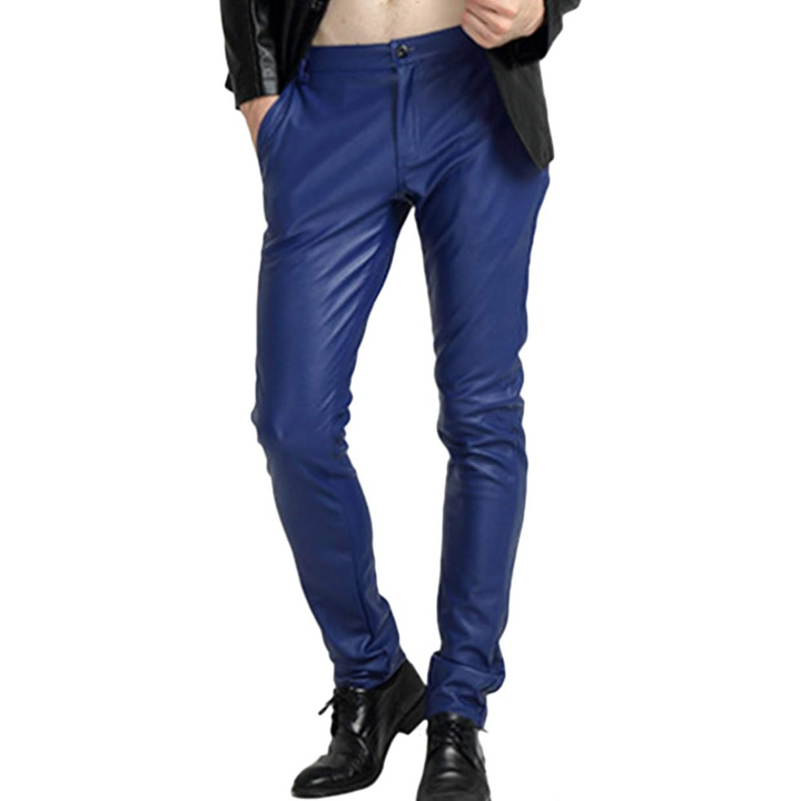 Comfortable men's slim fit biker trousers, blending modern style with versatile casual wear.