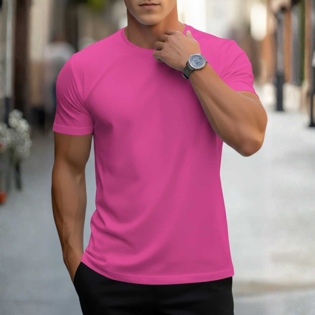 Layering shirt: men's slim fit crew neck short sleeve t-shirt, great under jackets or worn alone. Versatile tee.
