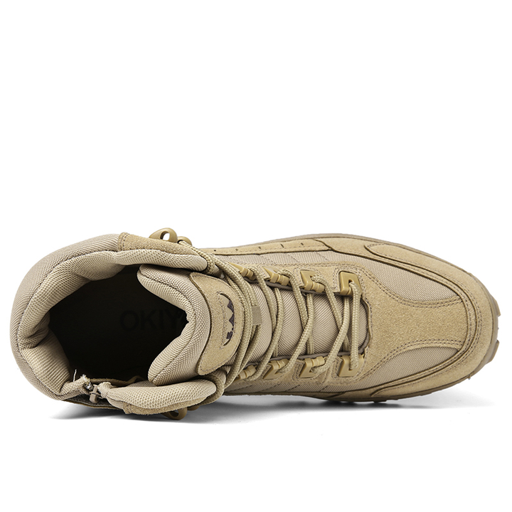 Men's outdoor lace-up boots, tactical and work-ready, offering superior grip and lasting durability.