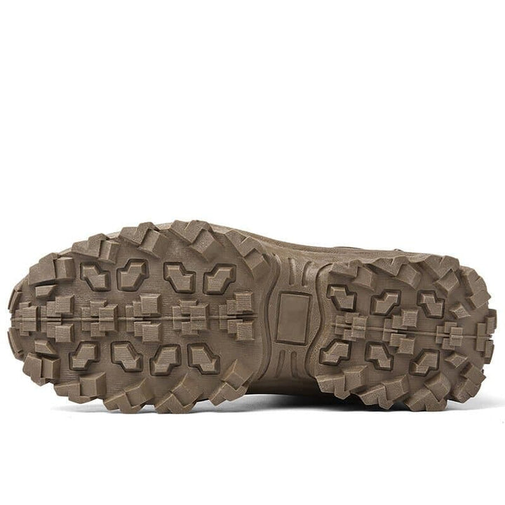 High-traction men's work boots, rugged and durable for tactical hiking, lace-up design.