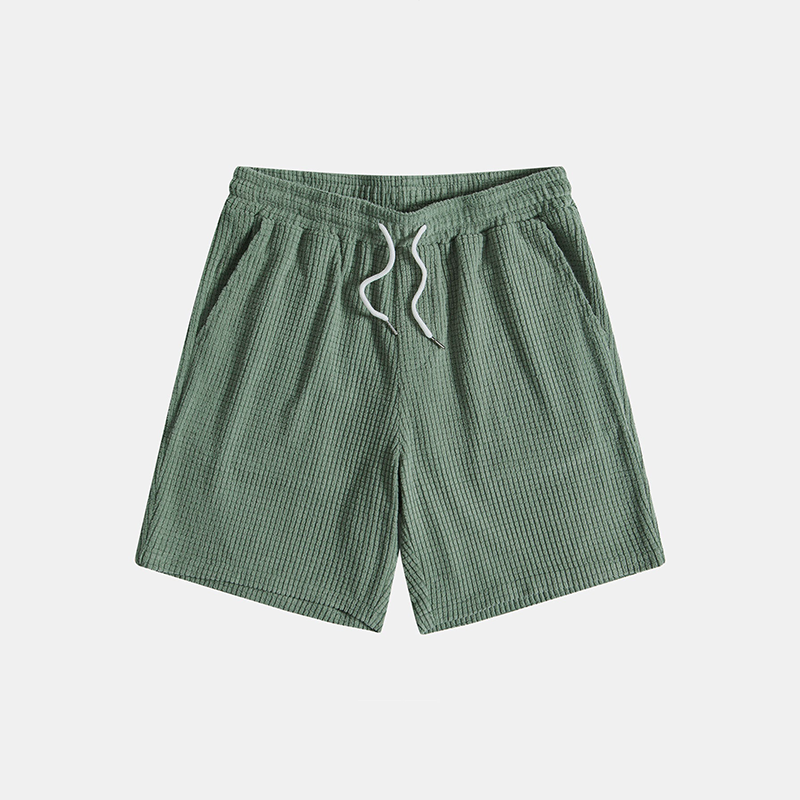 Versatile men's two-piece set: casual short sleeve top & drawstring shorts for summer.