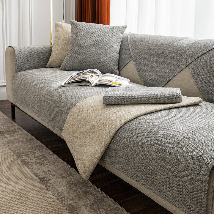 Soft breathable solid brown couch cover, a pet friendly and washable option for living room sofas.