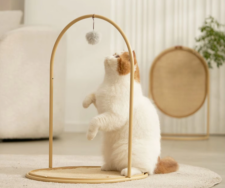 High-quality cat scratcher with sisal rope & soft fabric, perfect for claw care & keeping cats entertained indoors