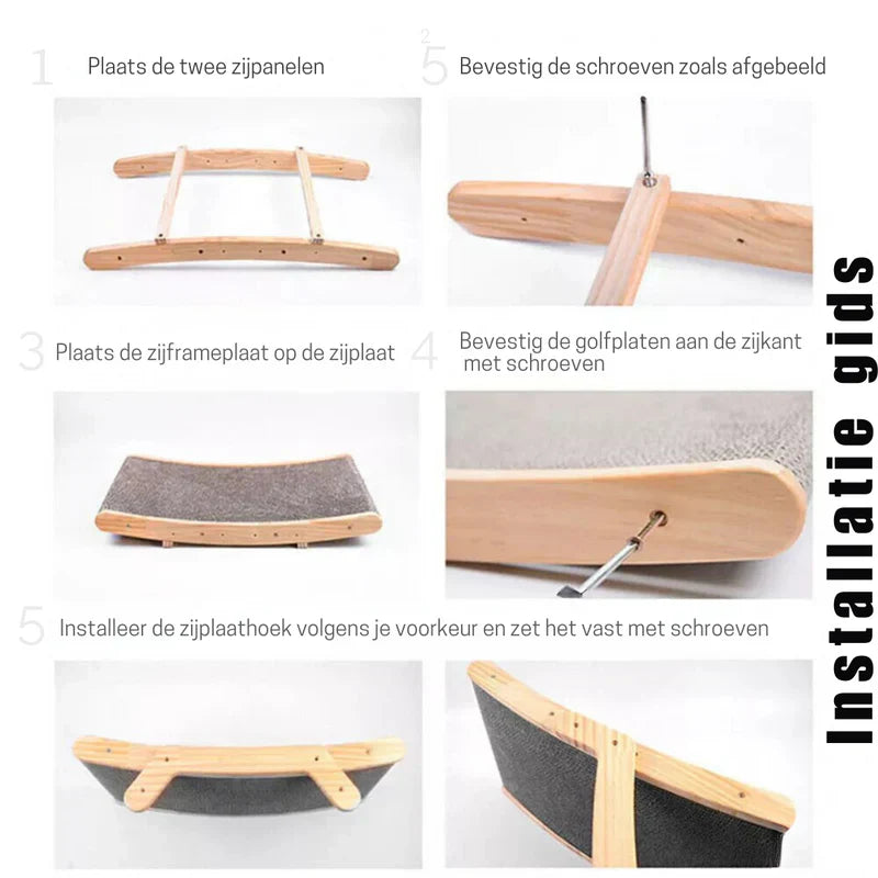 Durable carboard cat scratcher lounger offering a comfortable spot for cats to sleep and play